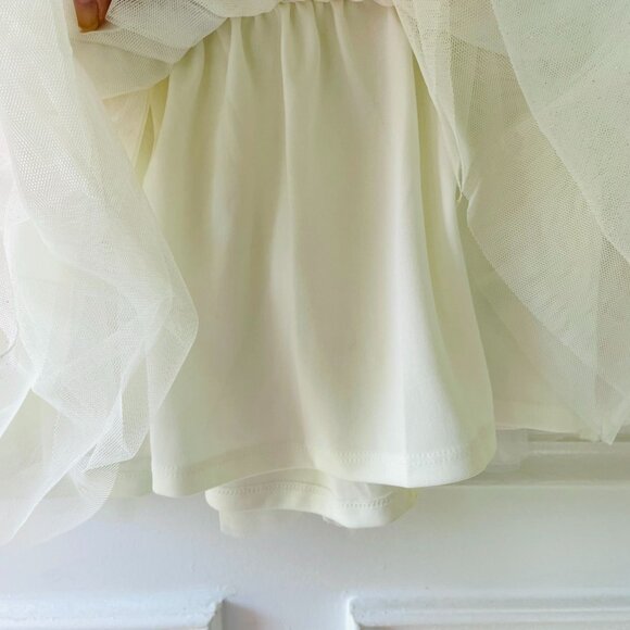 The Childrens Place Toddler Dress 18-24M Tulle Skirt and Ivory Velvet Top - Picture 7 of 10
